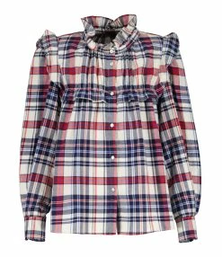 MARANT ÉTOILE Chemise Idety Coton Bleu Rouge