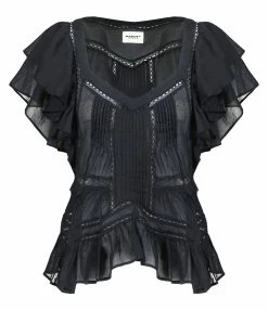 MARANT ÉTOILE Top Madrana Coton Noir
