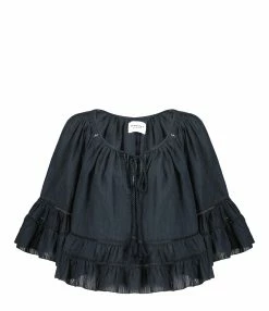 MARANT ÉTOILE Top Liam Coton Noir Délavé