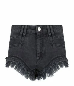 MARANT ÉTOILE Short Eneidao Coton Noir Délavé