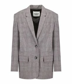 MARANT ÉTOILE Veste Blazer Onilind Laine Vierge Noir Rose