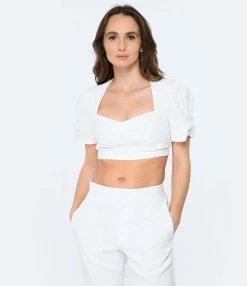 Isabel Marant Top Fania Chanvre Blanc -Majestic Filatures shop imarh look20221228 12