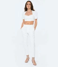Isabel Marant Top Fania Chanvre Blanc -Majestic Filatures shop imarh look20221228 9
