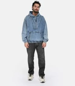 Isabel Marant Sweatshirt Homme Vlode Coton Bleu -Majestic Filatures shop imarh look20230116 237