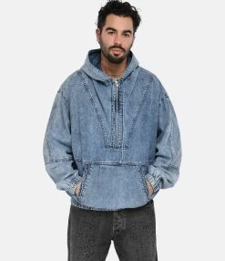 Isabel Marant Sweatshirt Homme Vlode Coton Bleu -Majestic Filatures shop imarh look20230116 240
