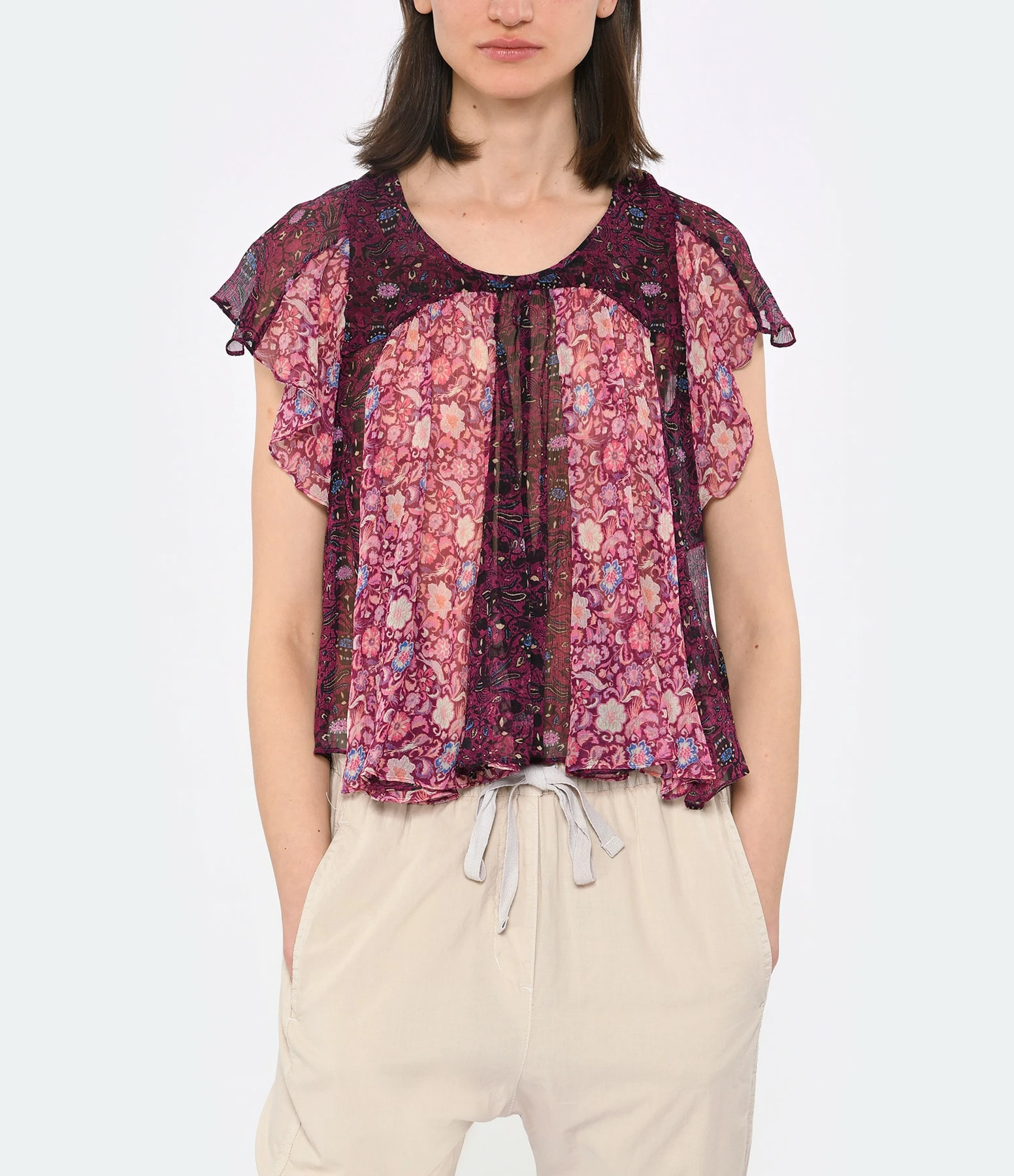 Isabel Marant Top Oriane Soie Fuchsia 3 Isabel Marant Top Oriane Soie Fuchsia – Image 3