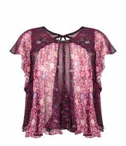 Isabel Marant Top Oriane Soie Fuchsia