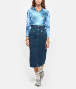 Isabel Marant Jupe Dipoma Coton Bleu Navy -Majestic Filatures shop imarj look20210623 211