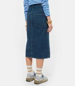 Isabel Marant Jupe Dipoma Coton Bleu Navy -Majestic Filatures shop imarj look20210623 213