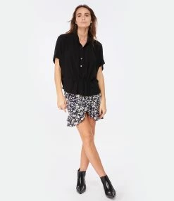Isabel Marant Jupe Milendi Soie Noir -Majestic Filatures shop imarj look20221130 239
