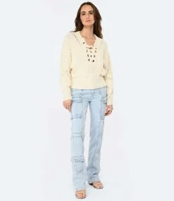 Isabel Marant Pull Laley Coton Écru -Majestic Filatures shop imarp look20221228 43
