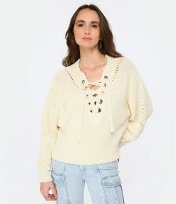 Isabel Marant Pull Laley Coton Écru -Majestic Filatures shop imarp look20221228 46