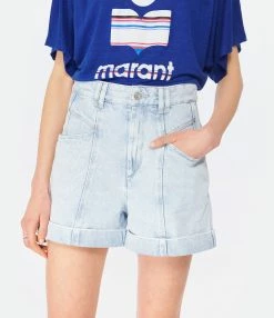 Isabel Marant Short Vetanio Coton Bleu Clair 8 Isabel Marant Short Vetanio Coton Bleu Clair -Majestic Filatures shop imars look20221205 351