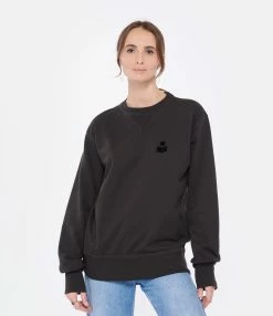 Isabel Marant Sweatshirt Homme Mike Coton Noir Délavé -Majestic Filatures shop imars look20221221 355