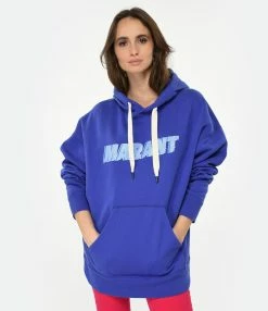 Isabel Marant Sweatshirt Homme Miley Coton Bleu Électrique -Majestic Filatures shop imars look20221227 256