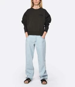 Isabel Marant Sweatshirt Shad Coton Noir Délavé -Majestic Filatures shop imars look20230215 358