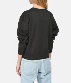 Isabel Marant Sweatshirt Shad Coton Noir Délavé -Majestic Filatures shop imars look20230215 360