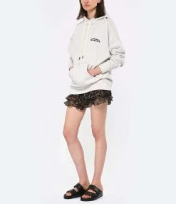 Isabel Marant Sweatshirt Hoodie Scott Coton Écru -Majestic Filatures shop imars look20230223 362