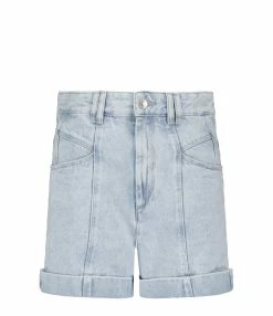 Isabel Marant Short Vetanio Coton Bleu Clair