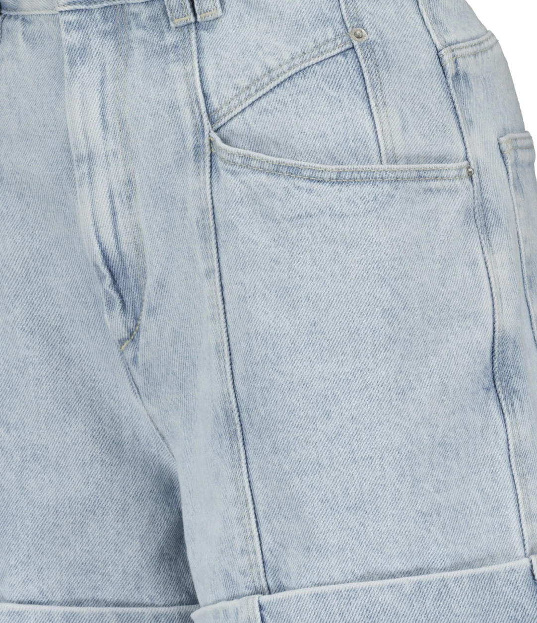 Isabel Marant Short Vetanio Coton Bleu Clair 2 Isabel Marant Short Vetanio Coton Bleu Clair – Image 2