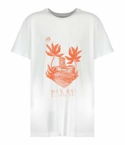 Isabel Marant Tee-shirt Homme Zafferh Coton Orange Blanc