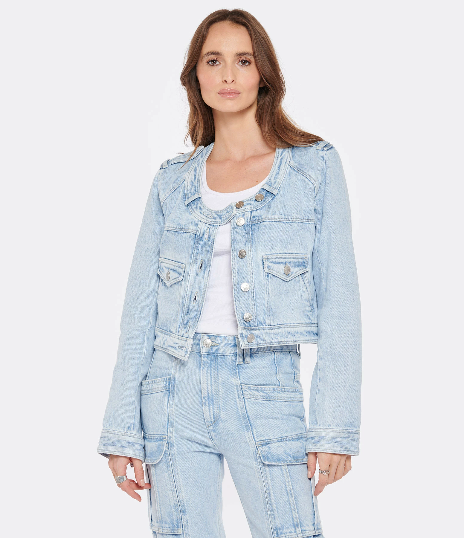 Isabel Marant Veste Valene Coton Bleu Clair 3 Isabel Marant Veste Valene Coton Bleu Clair – Image 3