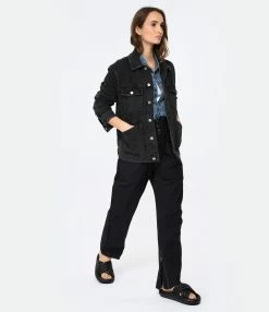 Isabel Marant Veste Homme Jango Coton Noir Délavé -Majestic Filatures shop imarv look20221228 60