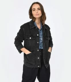 Isabel Marant Veste Homme Jango Coton Noir Délavé -Majestic Filatures shop imarv look20221228 62