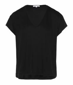JEANNE VOULAND Tee-shirt Bacha Col V Lyocell Noir