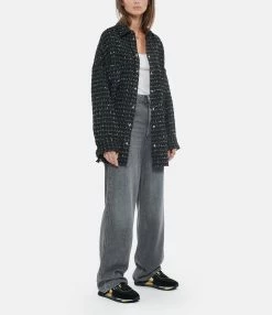 IRO Surchemise Amice Noir Blanc -Majestic Filatures shop iro22 look20220628 66