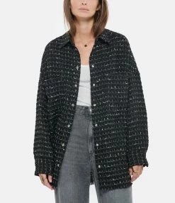 IRO Surchemise Amice Noir Blanc -Majestic Filatures shop iro22 look20220628 67