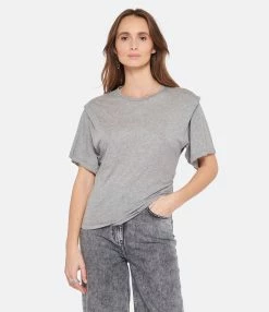 IRO Tee-shirt Fortuna Coton Gris Mélangé -Majestic Filatures shop iro23 look20221220 266