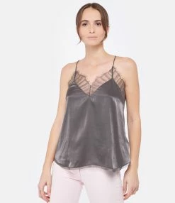 IRO Top Berwyn Soie Gris Foncé -Majestic Filatures shop iro23 look20221221 277