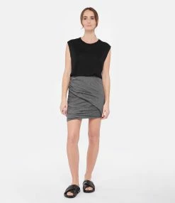 IRO Jupe Fosca Coton Gris Foncé -Majestic Filatures shop iro23 look20221221 375