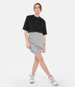 IRO Jupe Fosca Coton Gris Mélangé -Majestic Filatures shop iro23 look20221221 413