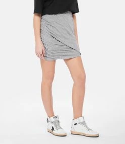 IRO Jupe Fosca Coton Gris Mélangé -Majestic Filatures shop iro23 look20221221 414