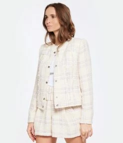 IRO Veste Orlanda Coton Écru Lilas 6 IRO Veste Orlanda Coton Écru Lilas -Majestic Filatures shop iro23 look20230104 206