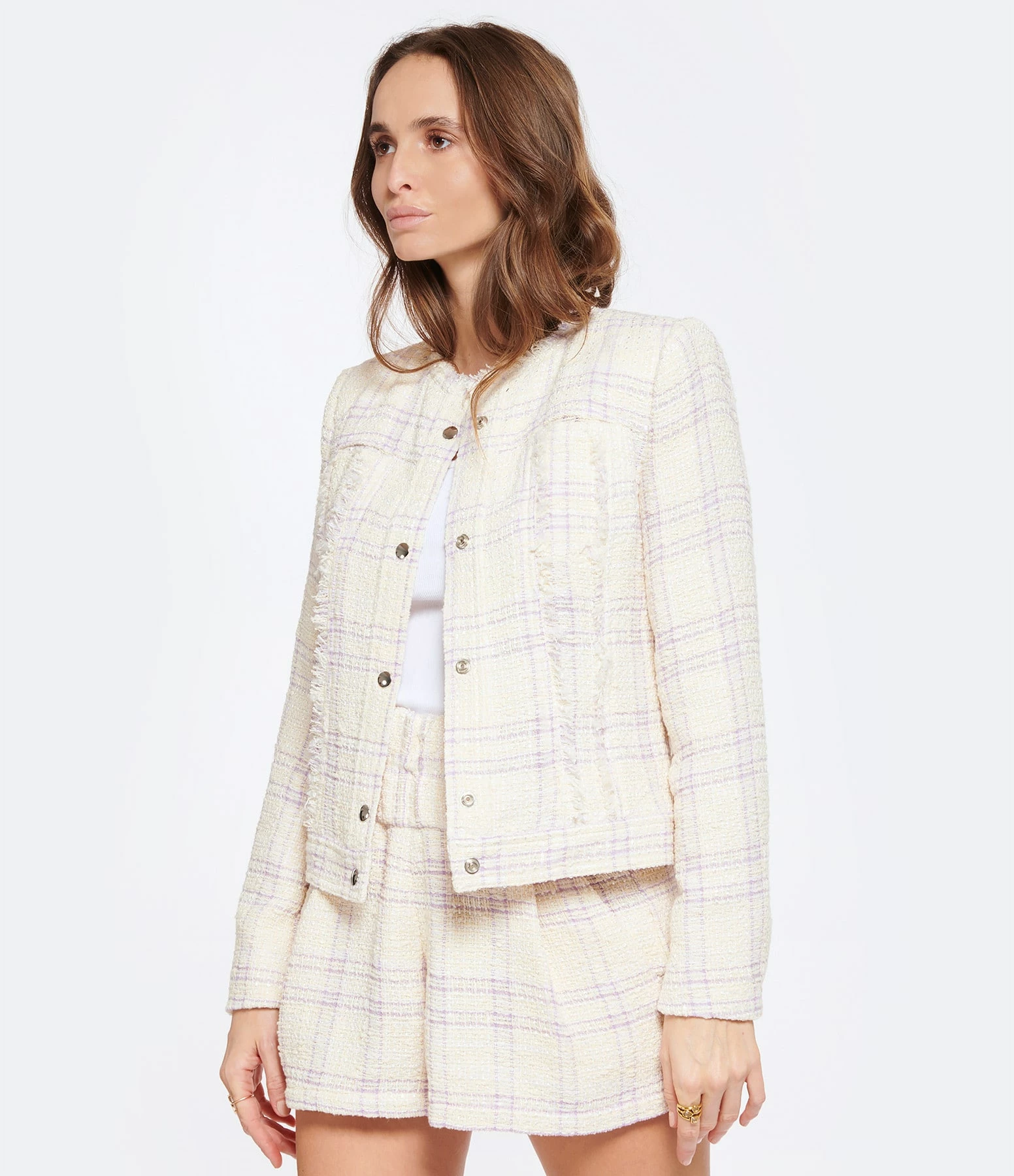 IRO Veste Orlanda Coton Écru Lilas 3 IRO Veste Orlanda Coton Écru Lilas – Image 3