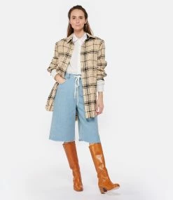 IRO Surchemise Kawelo Coton Carreaux Beige -Majestic Filatures shop iro23 look20230126 350