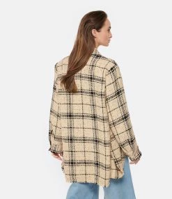 IRO Surchemise Kawelo Coton Carreaux Beige -Majestic Filatures shop iro23 look20230126 353