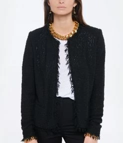 IRO Veste Shavani Coton Noir -Majestic Filatures shop irowf look20211201 258