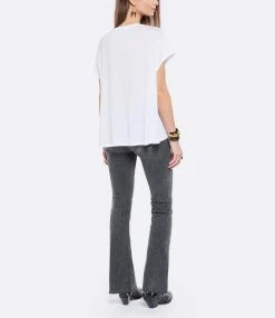JEANNE VOULAND Tee-shirt Bach Col Rond Lyocell Blanc -Majestic Filatures shop jvoul look20211123 1