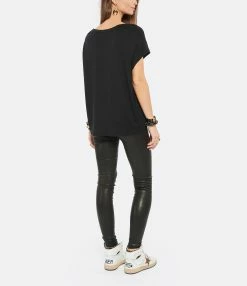 JEANNE VOULAND Tee-shirt Bach Col Rond Lyocell Noir -Majestic Filatures shop jvoul look20211123 62