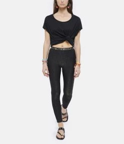 JEANNE VOULAND Tee-shirt Bach Col Rond Lyocell Noir -Majestic Filatures shop jvoul look20220301 13