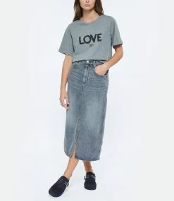 JEANNE VOULAND Tee-shirt Ben Love 1971 Coton Gris -Majestic Filatures shop jvoul look20220621 78