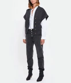 JEANNE VOULAND Veste Folka Denim Gris -Majestic Filatures shop jvoul look20220720 250