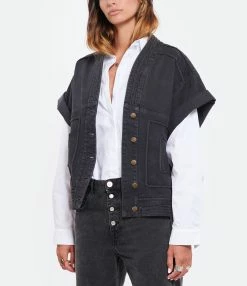 JEANNE VOULAND Veste Folka Denim Gris -Majestic Filatures shop jvoul look20220720 251