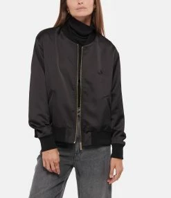 JEANNE VOULAND Veste Ivy Satin Noir -Majestic Filatures shop jvoul look20220902 238