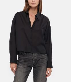JEANNE VOULAND Chemise Ima Coton Noir -Majestic Filatures shop jvoul look20220902 275