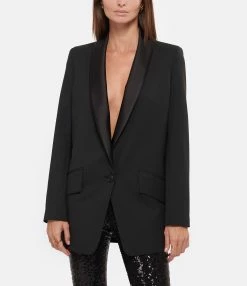 JEANNE VOULAND Veste Blazer Dixon Noir -Majestic Filatures shop jvoul look20220902 309